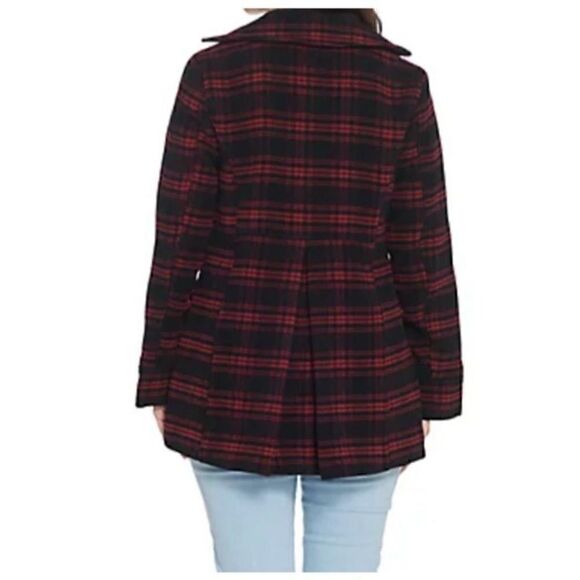 Plaid Red Coat Pea women’s small Black Joan Rivers Jacket - Picture 5 of 9